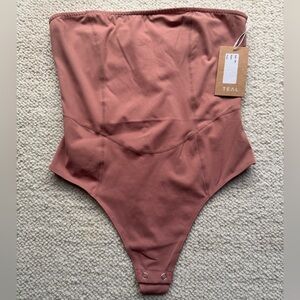 NWT TEAL Dusty Rose Strapless Bodysuit XXL